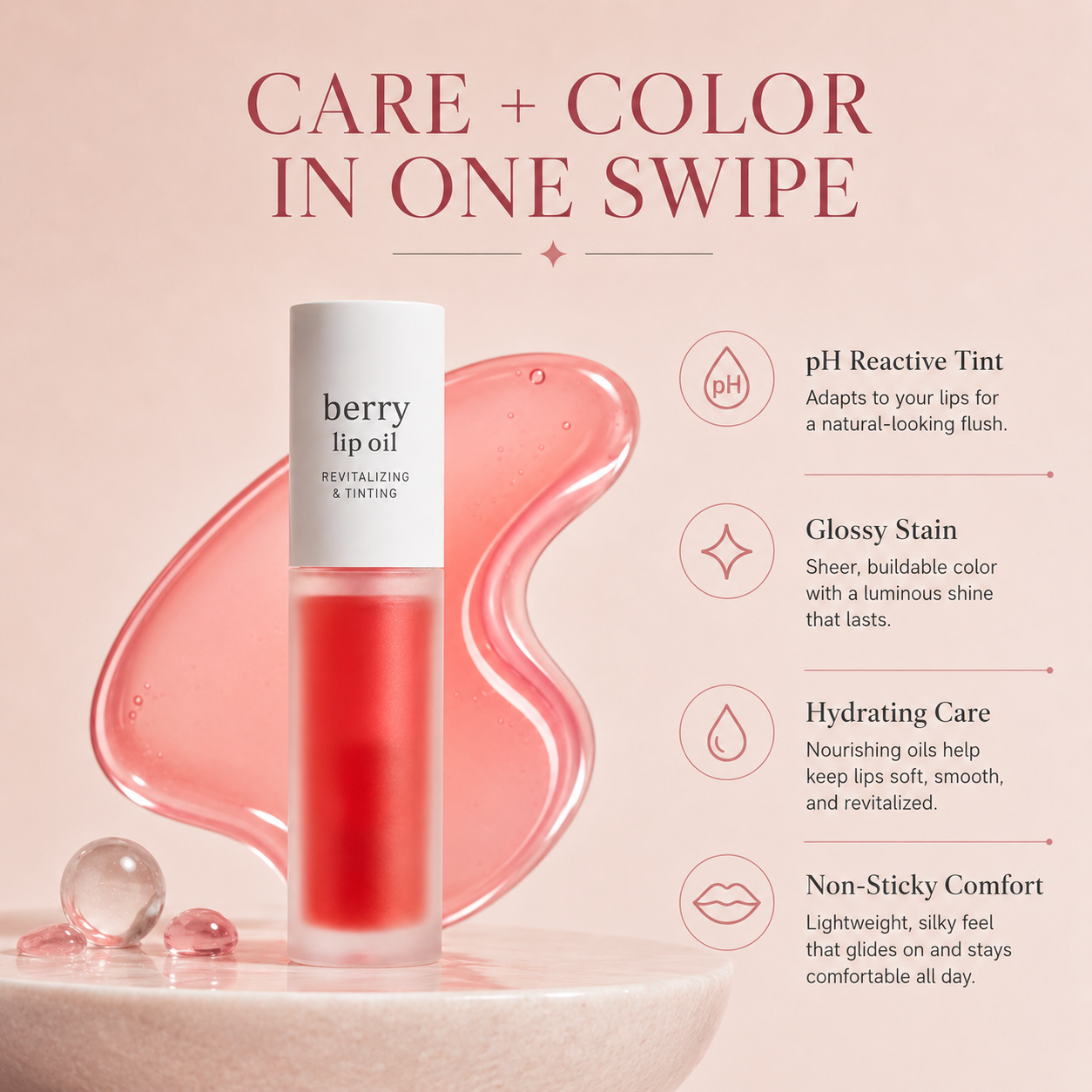 Last Day Buy 1 Get 1 Free Aurawhispers Apple Lip Oil Lip Stain｜Transfer-Proof Hydrating Plump Glossy Lip Tint, 7 Colors
