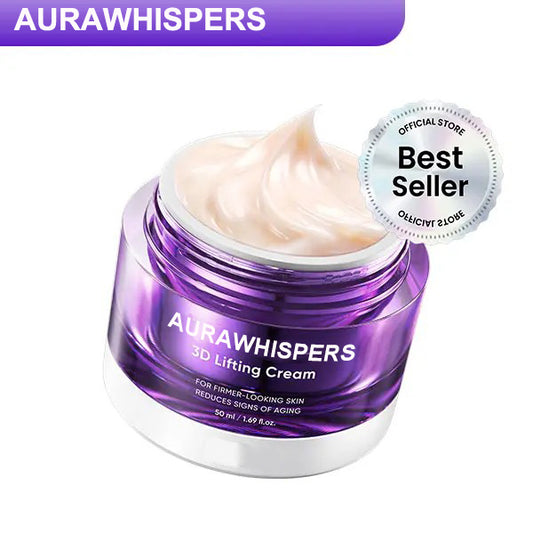 Aurawhispers 3D Lifting Cream 1.7 fl oz | Advanced Anti-Aging Probiotic Facial Night Cream with 17-Peptide Complex for Wrinkles on Face and Neck Nourishing Hydrating Skin Repair Firming Smooth