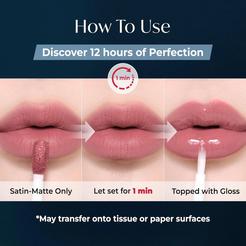 Aurawhispers Dual-Tone Dual-Ended Liquid Lipstick, Matte & Gloss Two-Tip Lip Color
