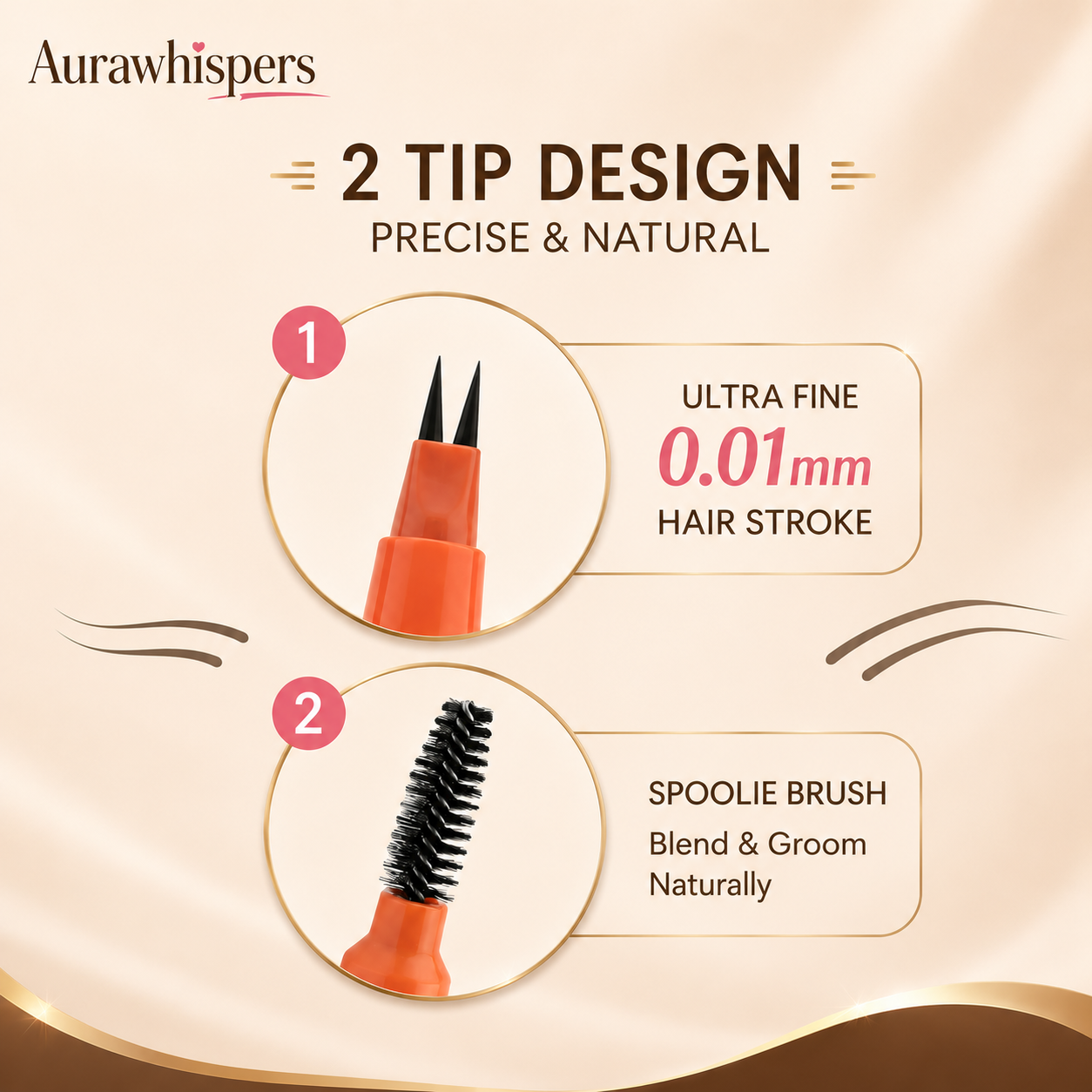Last Day Buy 1 Get 1 Free✨Aurawhispers 2-Tip UltraFine Pen - Eyebrows
