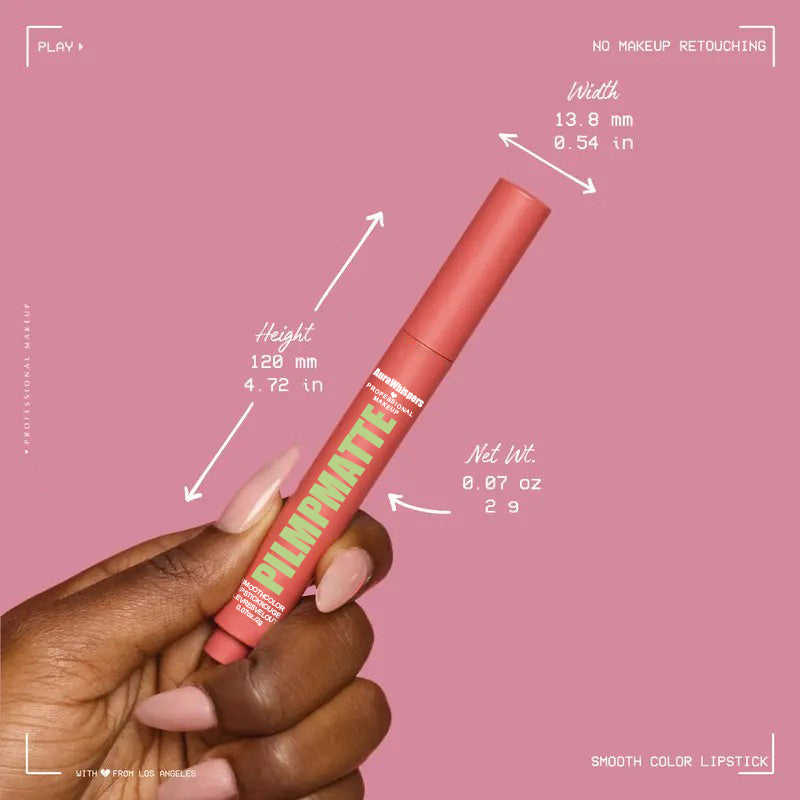 Last Day Buy 1 Get 1 Free PILMPMATTE Lipstick - Smooth Color Lipstick with Cushion-Soft Formula - Moisturizing, Lightweight, Creamy Pigments, Aurawhispers
