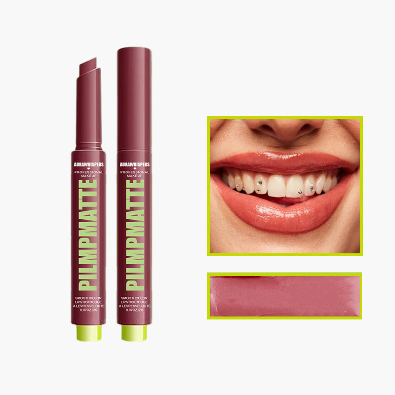 Last Day Buy 1 Get 1 Free PILMPMATTE Lipstick - Smooth Color Lipstick with Cushion-Soft Formula - Moisturizing, Lightweight, Creamy Pigments, Aurawhispers