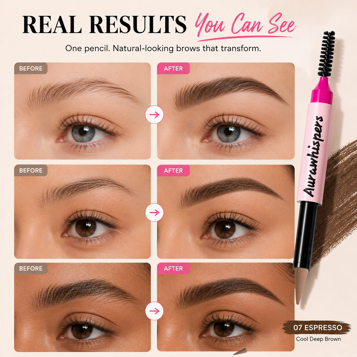 Aurawhispers FluffStay Brow Cream-Powder Pen