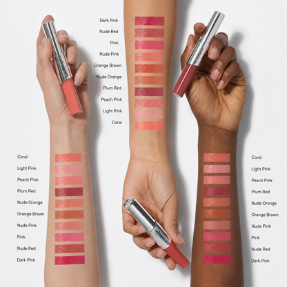 Aurawhispers Dual-Tone Dual-Ended Liquid Lipstick, Matte & Gloss Two-Tip Lip Color