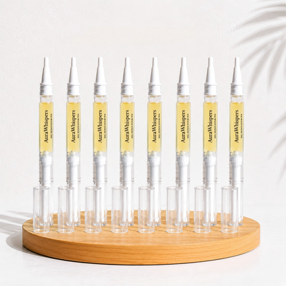 AuraWhispers 100% Organic Nail Growth Oil, Enriched with Vitamins & Fatty Acids to Nourish, Strengthen and Brighten Nails
