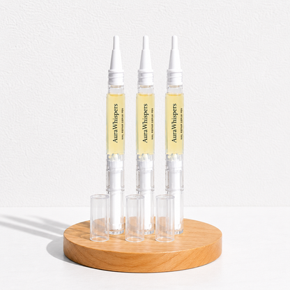 AuraWhispers 100% Organic Nail Growth Oil, Enriched with Vitamins & Fatty Acids to Nourish, Strengthen and Brighten Nails
