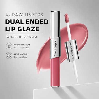 Aurawhispers Dual-Tone Dual-Ended Liquid Lipstick, Matte & Gloss Two-Tip Lip Color