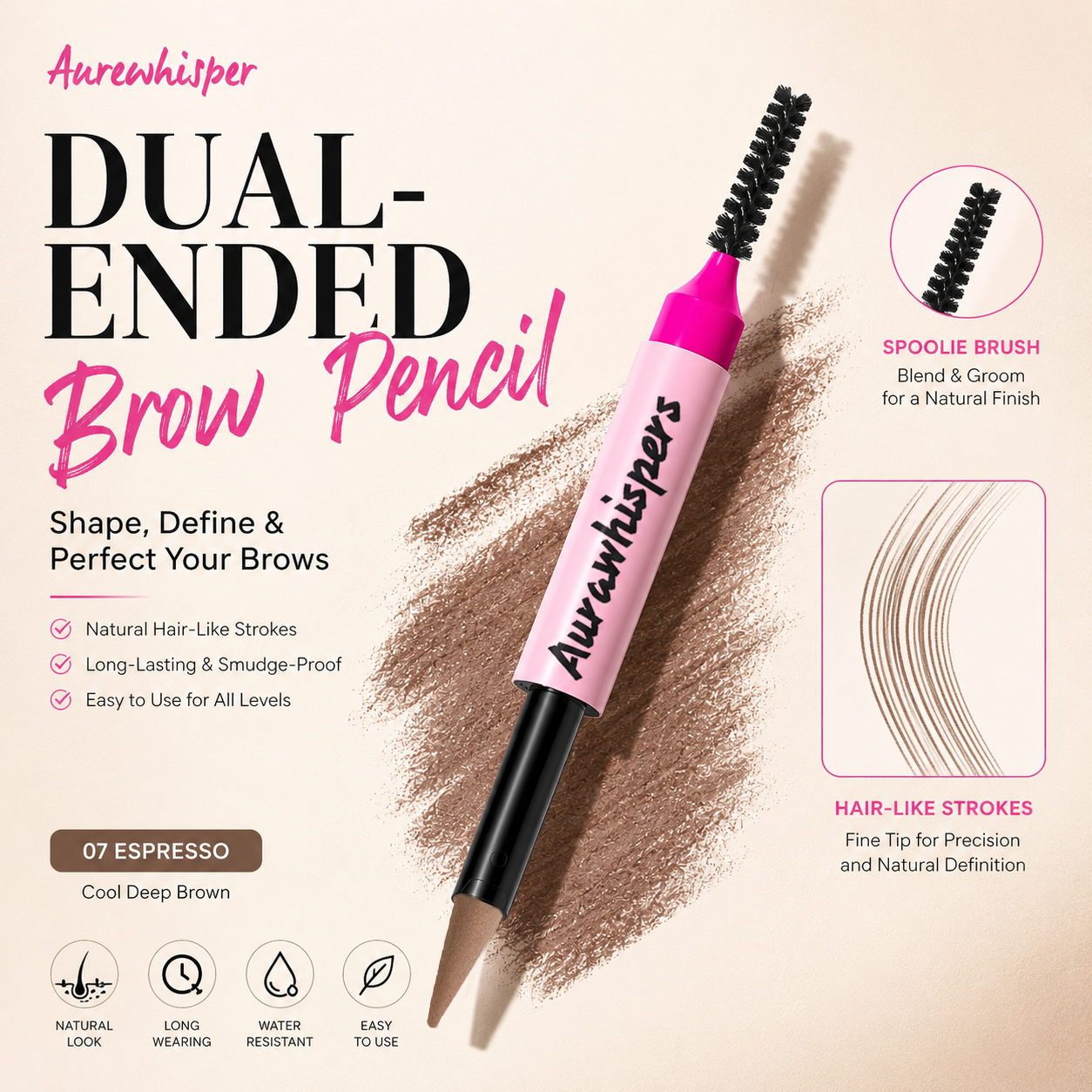 Aurawhispers FluffStay Brow Cream-Powder Pen