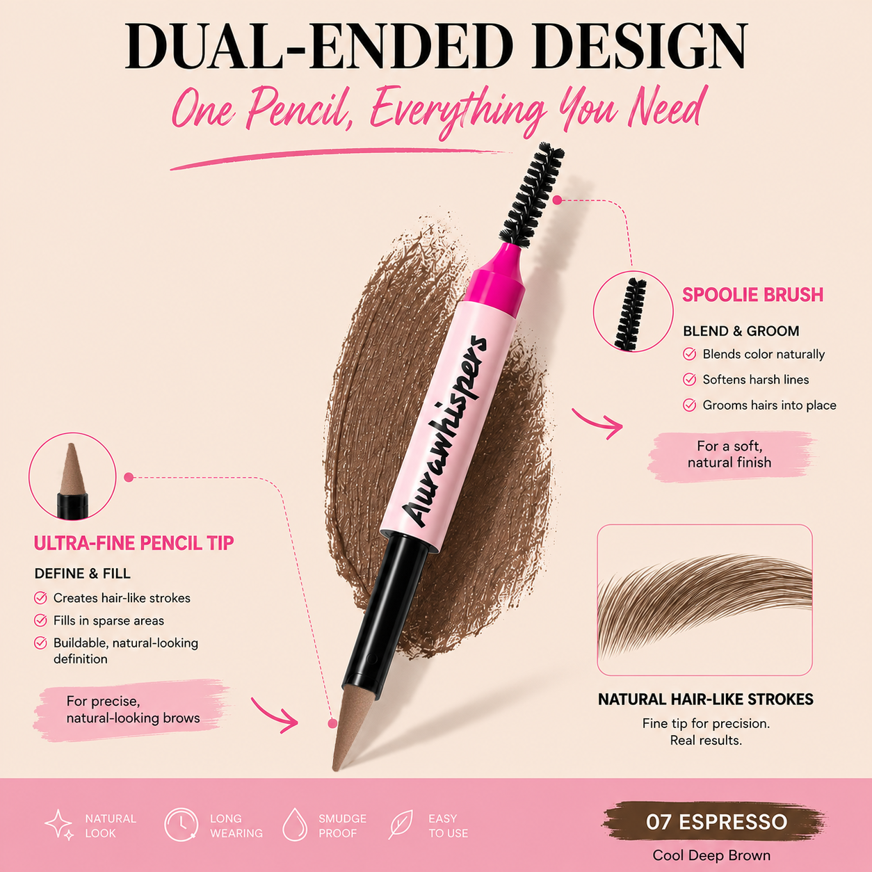 Aurawhispers FluffStay Brow Cream-Powder Pen