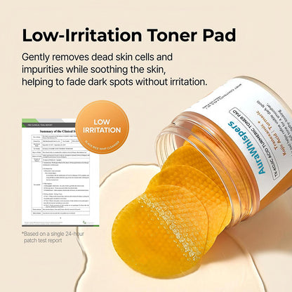 AuraWhispers Official Kojic Acid Turmeric TX Toner Pad (70 pads)
