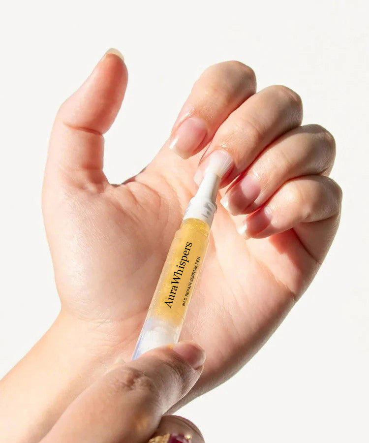 AuraWhispers 100% Organic Nail Growth Oil, Enriched with Vitamins & Fatty Acids to Nourish, Strengthen and Brighten Nails