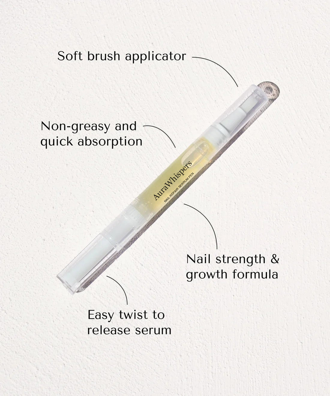 AuraWhispers 100% Organic Nail Growth Oil, Enriched with Vitamins & Fatty Acids to Nourish, Strengthen and Brighten Nails