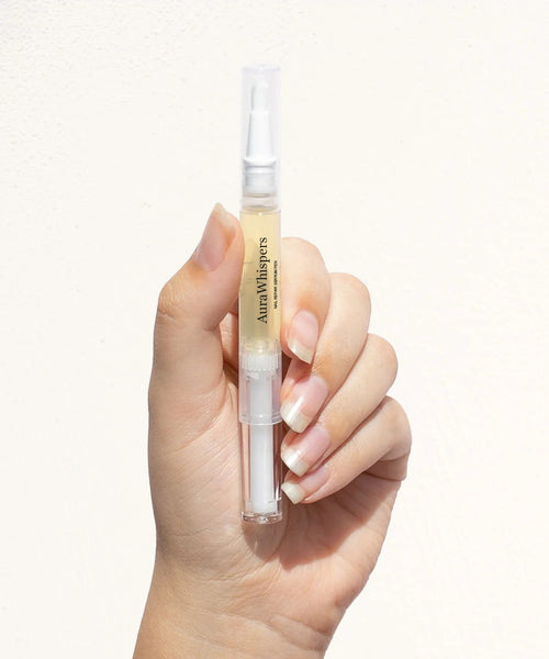 AuraWhispers 100% Organic Nail Growth Oil, Enriched with Vitamins & Fatty Acids to Nourish, Strengthen and Brighten Nails